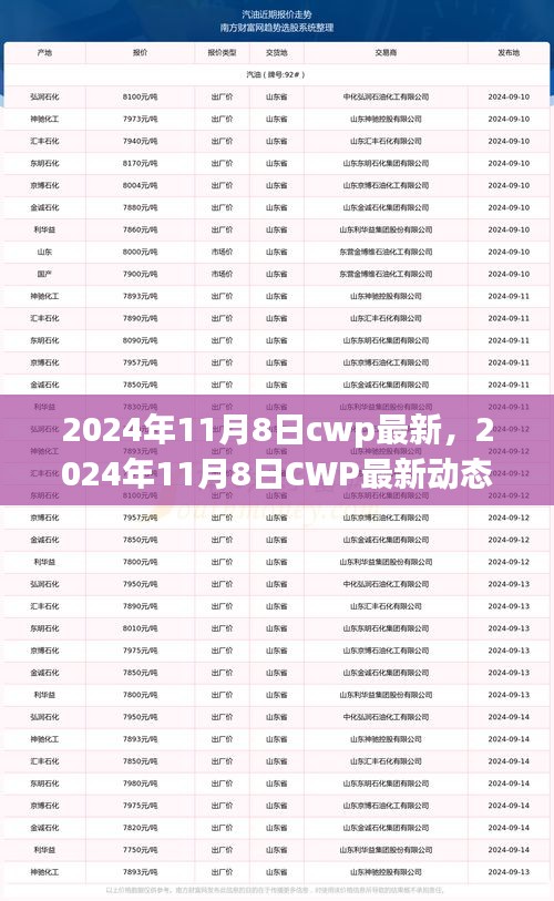 2024年11月8日CWP最新動態(tài)，引領行業(yè)變革的關(guān)鍵步驟與案例分析