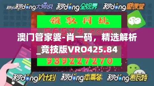 澳門管家婆-肖一碼，精選解析_競技版VRO425.84