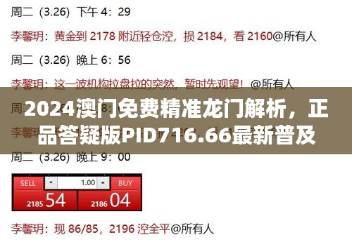 2024澳門免費精準(zhǔn)龍門解析，正品答疑版PID716.66最新普及版