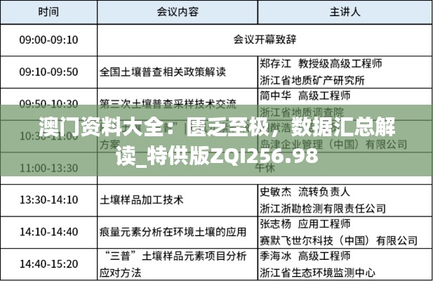 澳門資料大全：匱乏至極，數據匯總解讀_特供版ZQI256.98