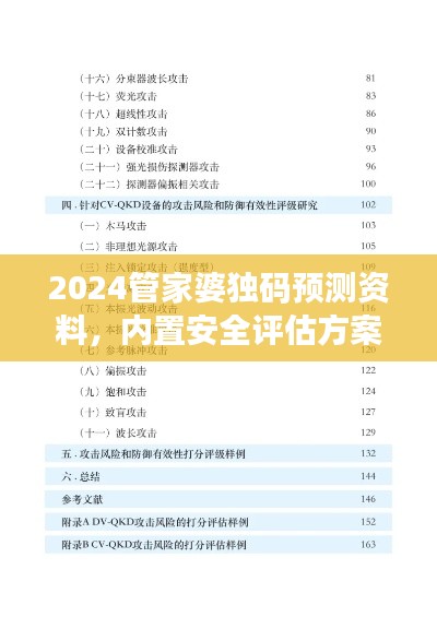 2024管家婆獨(dú)碼預(yù)測(cè)資料，內(nèi)置安全評(píng)估方案DPV19.31