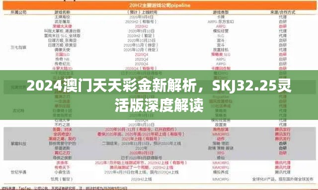 2024澳門天天彩金新解析，SKJ32.25靈活版深度解讀