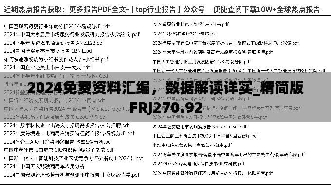 2024免費(fèi)資料匯編，數(shù)據(jù)解讀詳實(shí)_精簡版FRJ270.92