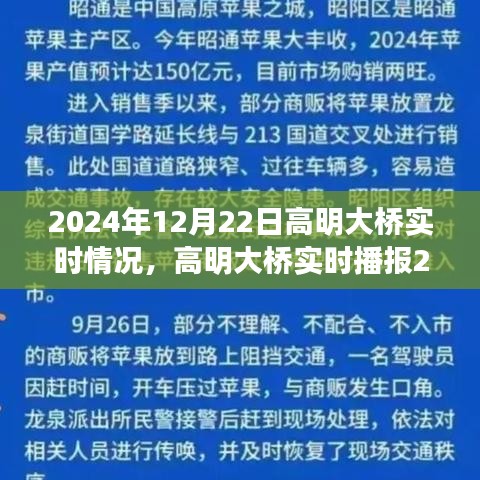 高明大橋?qū)崟r(shí)播報(bào)，開啟交通新篇章，2024年12月22日實(shí)況更新