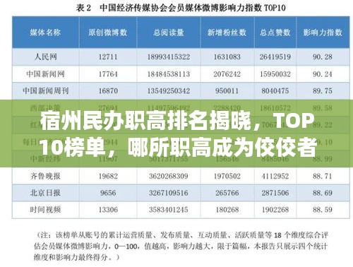 宿州民辦職高排名揭曉，TOP10榜單，哪所職高成為佼佼者？