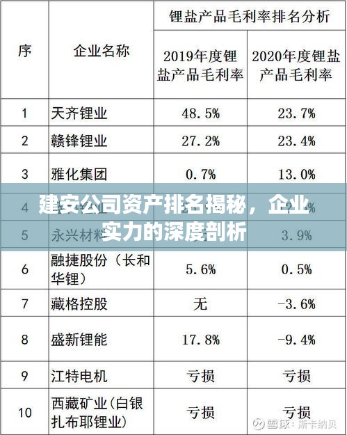 建安公司資產(chǎn)排名揭秘，企業(yè)實(shí)力的深度剖析