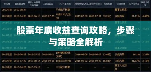 股票年底收益查詢攻略，步驟與策略全解析