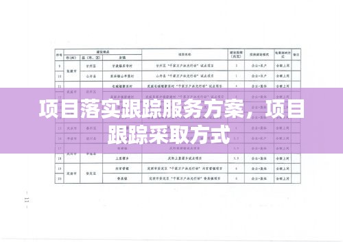 項目落實跟蹤服務(wù)方案，項目跟蹤采取方式 